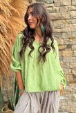 Kiti Paisley Damask Artist Smock Soft Olive